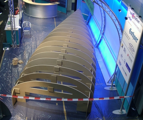 aufgebaute Mallen auf der Messe in Dsseldorf