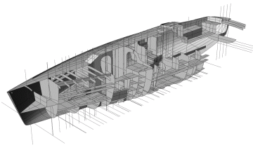 3D-Design eines Yachtausbaus